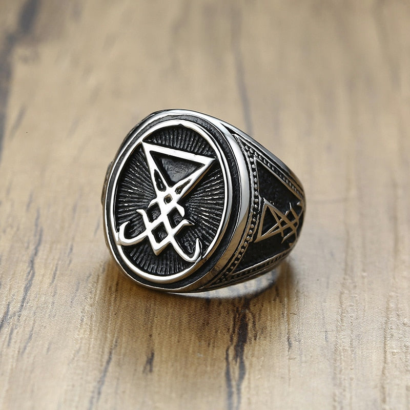 SIGIL OF LUCIFER UNISEX STAINLESS STEEL RING