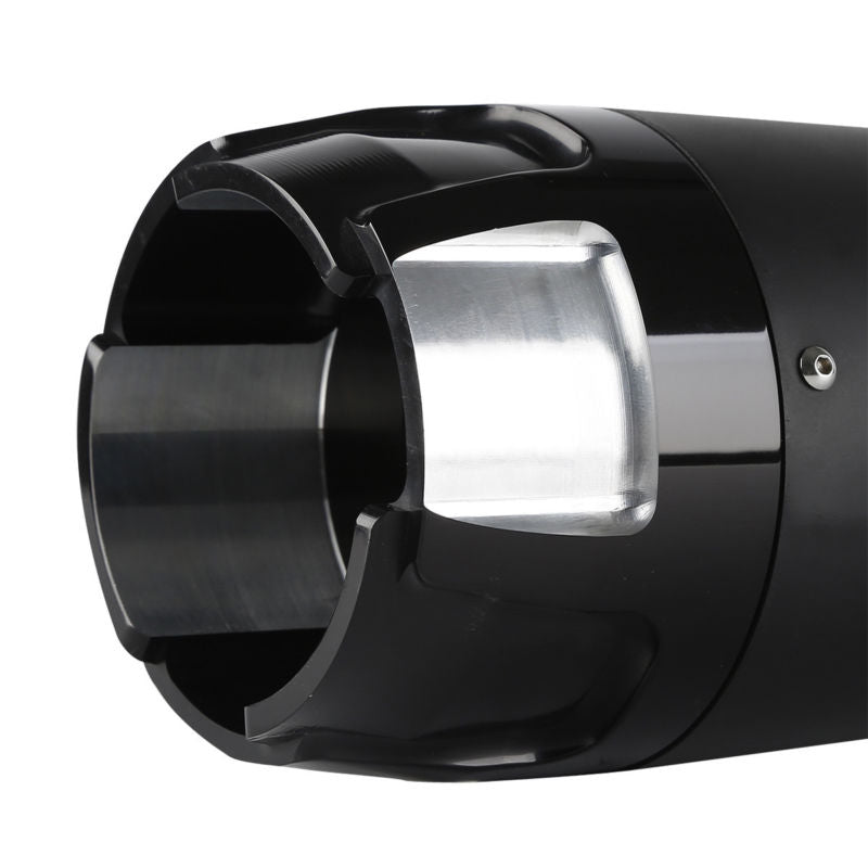 Voodoo Cycle House Custom 4" Chrome/Black Megaphone Slip-on Mufflers For 1995-2016 Harley-Davidson Touring Models