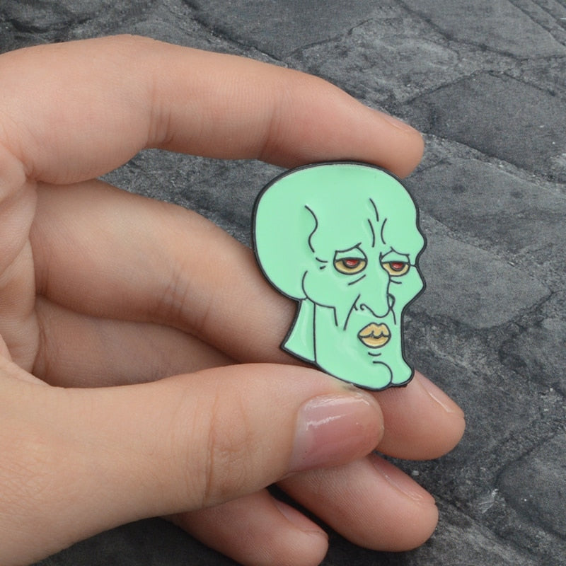 Green Bald Head Clothing Pin