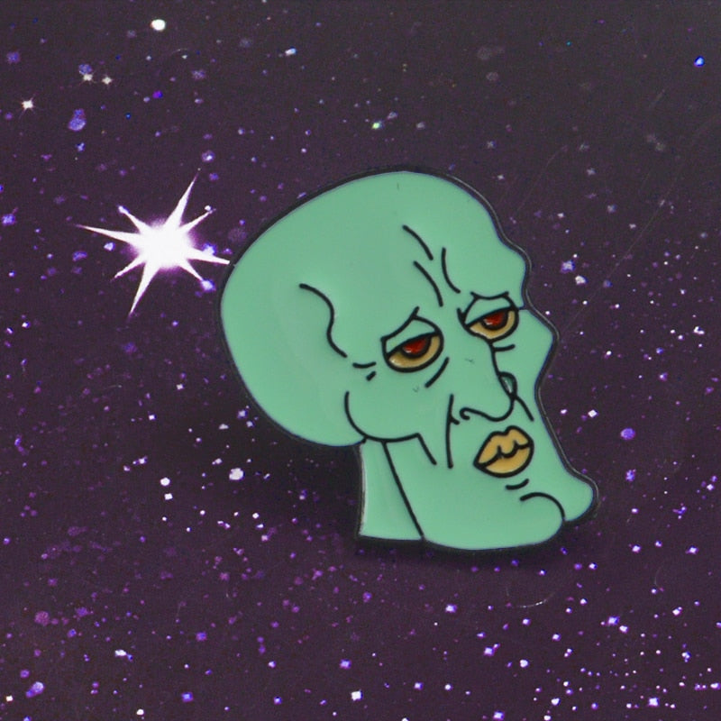 Green Bald Head Clothing Pin