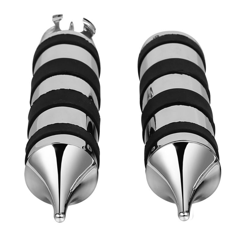 Voodoo Cycle House Custom Chrome Spike Hand Grips For Harley-Davidson & Custom Applications