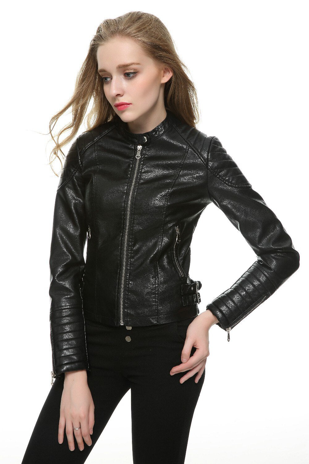 Voodoo Machine Co. Women's Slim Fit Casual Faux Leather Jacket