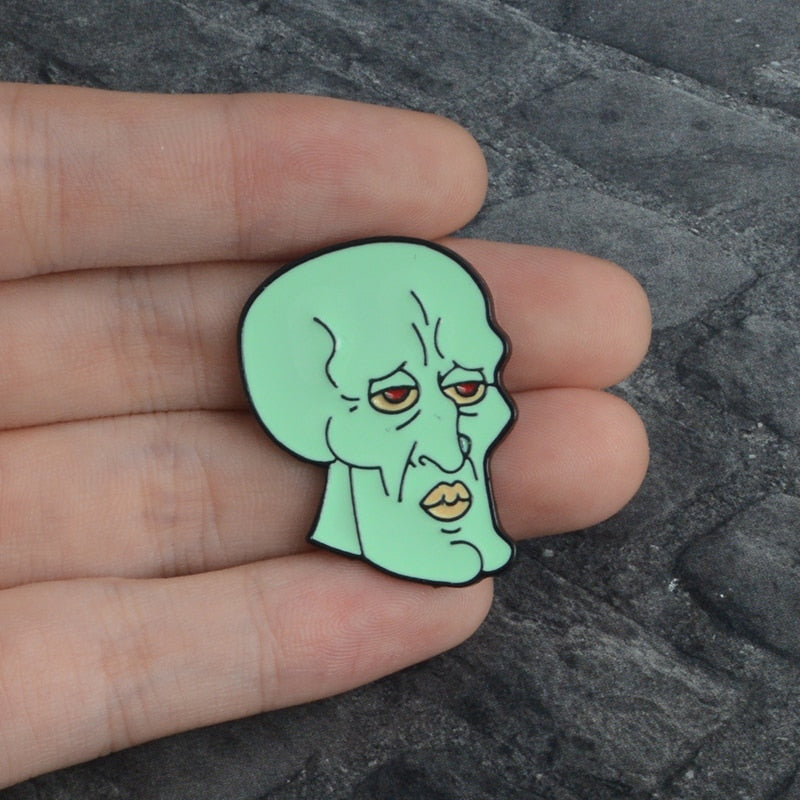 Green Bald Head Clothing Pin