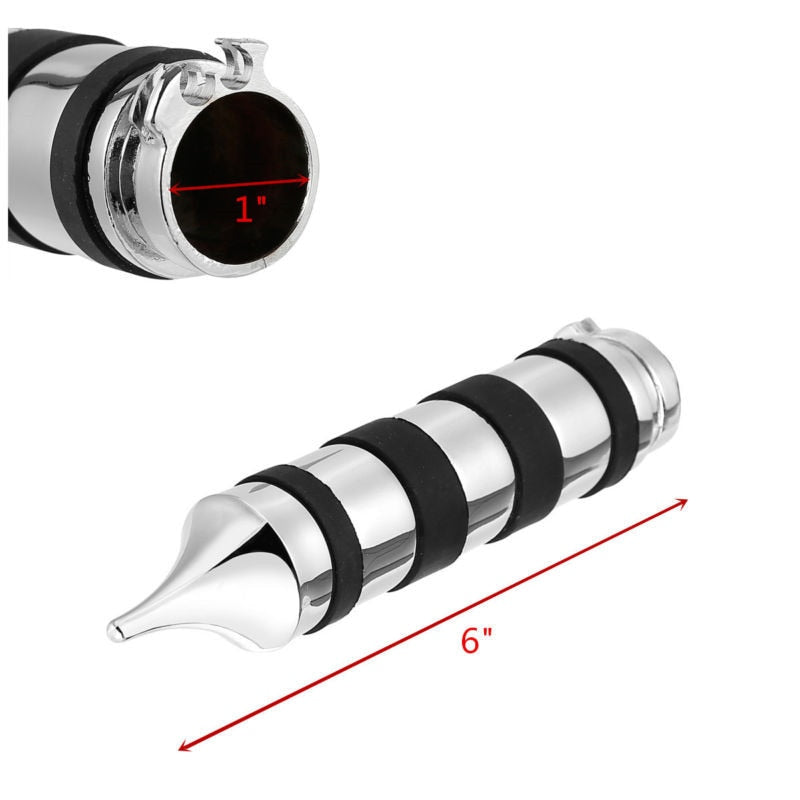 Voodoo Cycle House Custom Chrome Spike Hand Grips For Harley-Davidson & Custom Applications