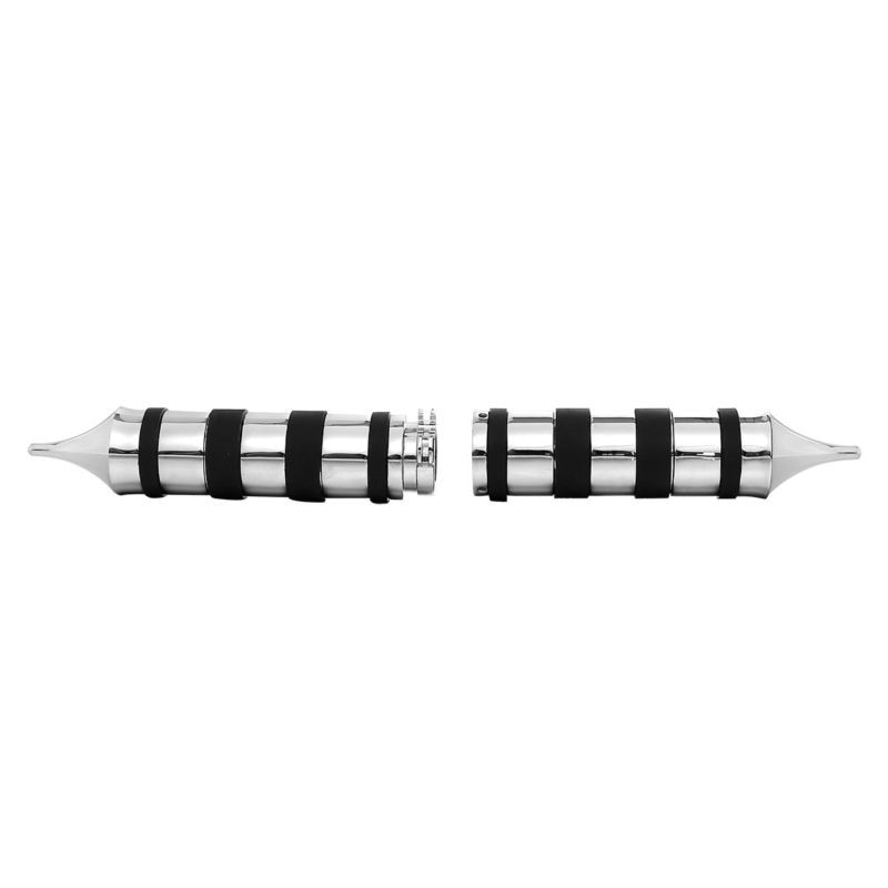 Voodoo Cycle House Custom Chrome Spike Hand Grips For Harley-Davidson & Custom Applications