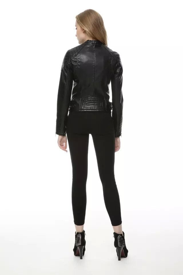 Voodoo Machine Co. Women's Slim Fit Casual Faux Leather Jacket