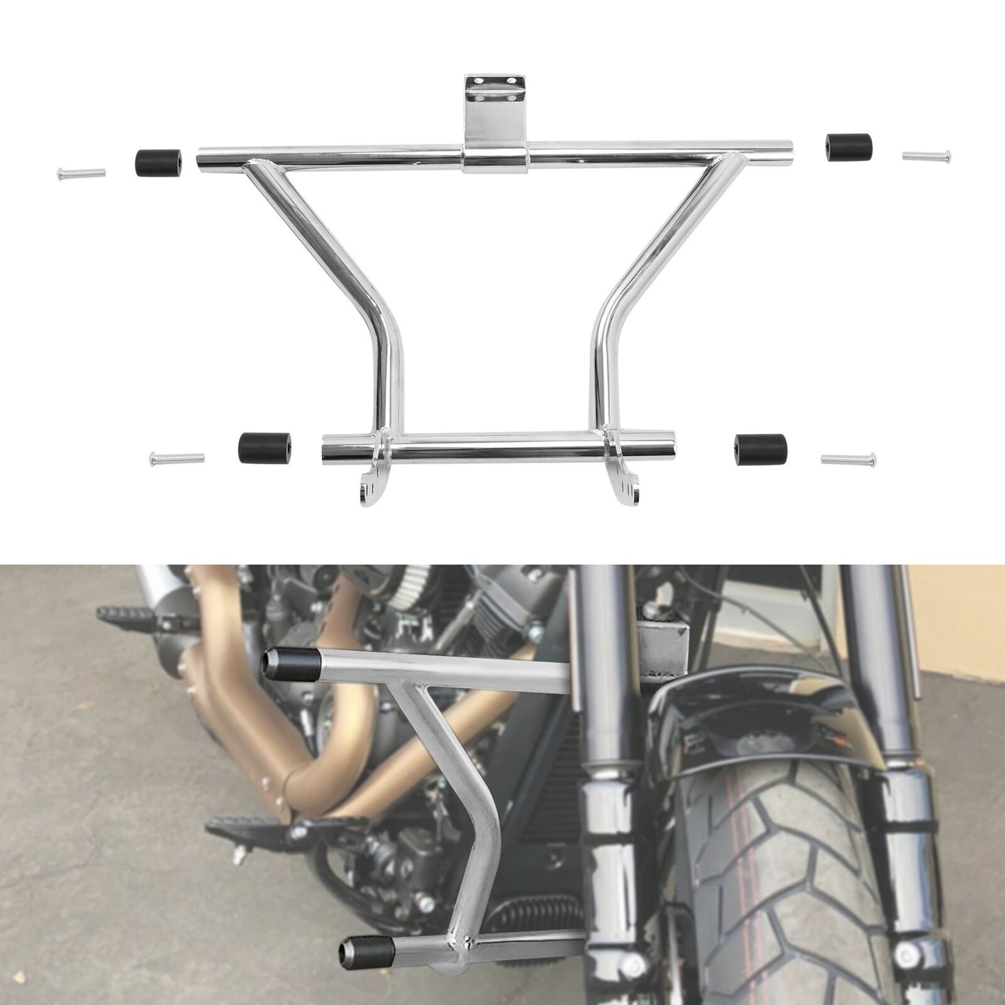 Voodoo Cycle House Custom 2-Step Highway Crash Bar For Harley-Davidson Softail Deluxe Sport Glide Fat Boy Models