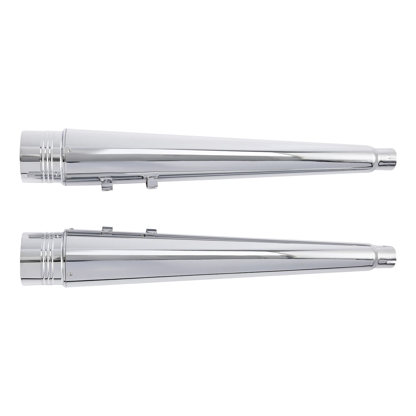 Voodoo Cycle House Custom 4" Chrome Megaphone Slip-on Mufflers For 1995-2016 Harley-Davidson Touring Models