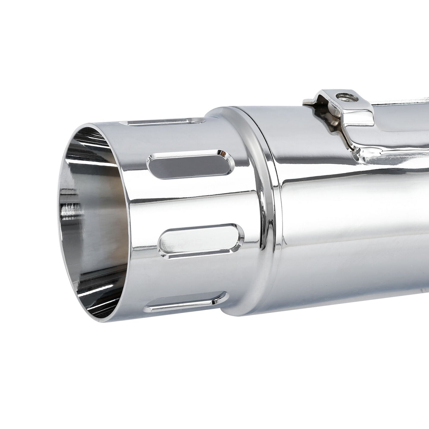 Voodoo Cycle House Custom 4" Chrome/Black Slip-on Mufflers For 2017-UP Harley-Davidson Touring Models