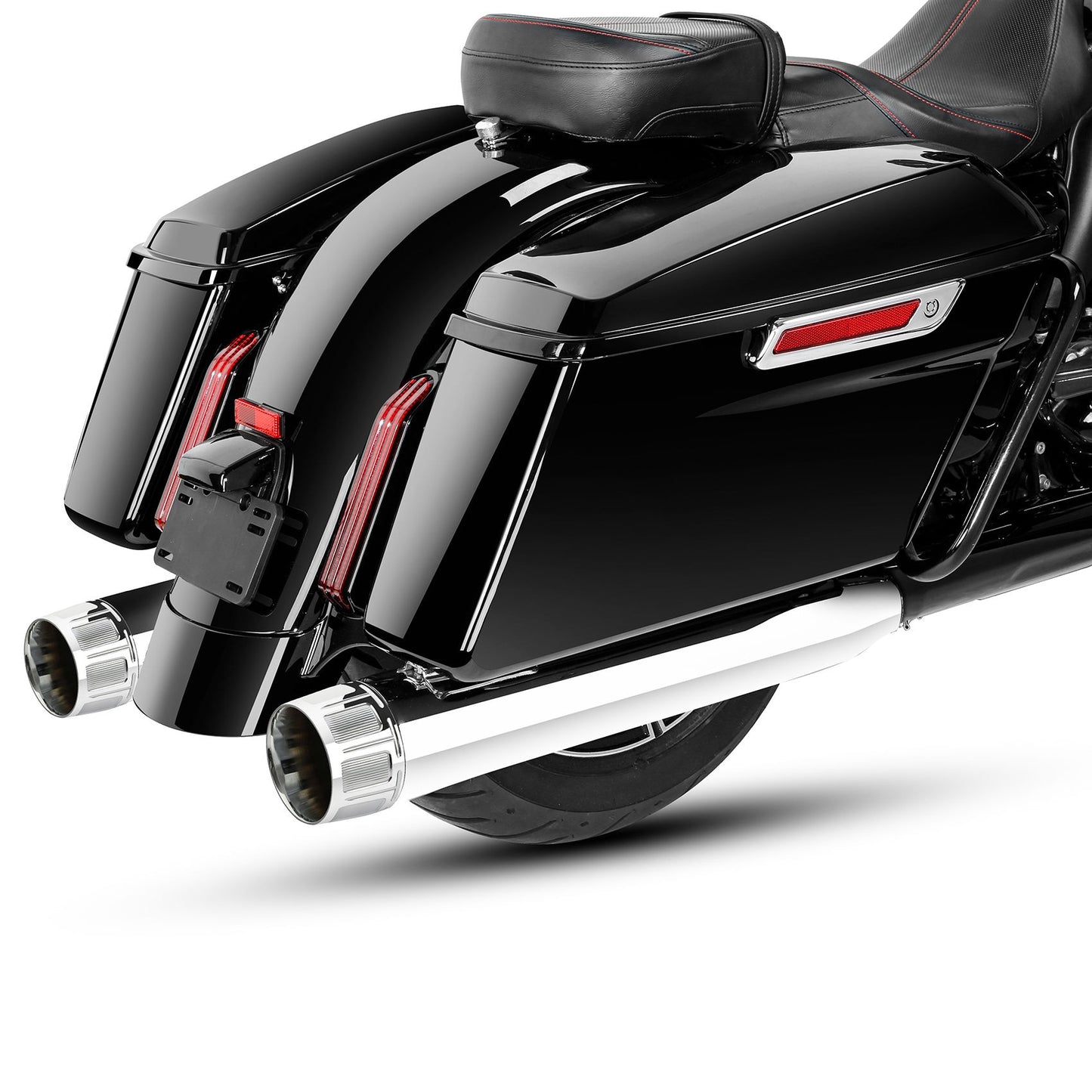 Voodoo Cycle House Custom 4" Chrome / Black Slip-on Mufflers For 1995-2016 Harley-Davidson Touring Models In Various Styles