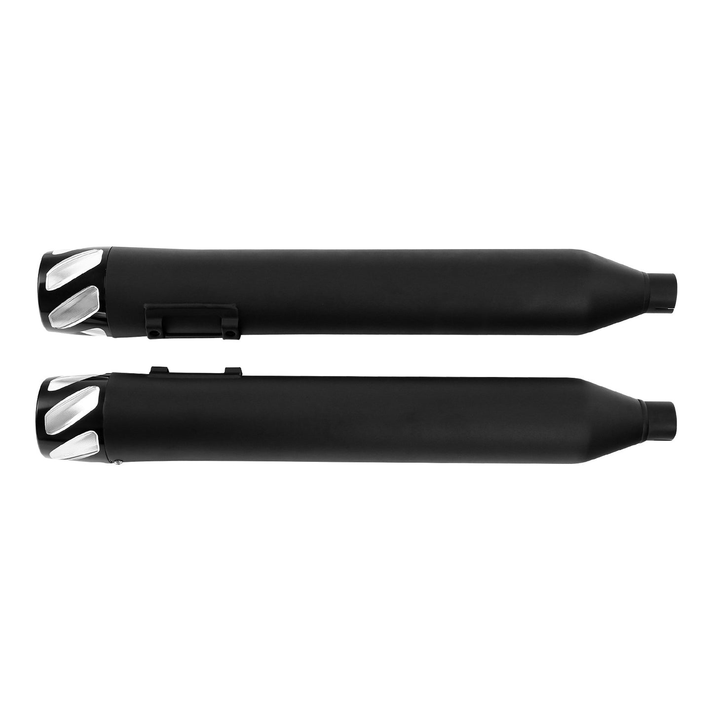 Voodoo Cycle House Custom 4" Chrome / Black Slip-on Mufflers For 1995-2016 Harley-Davidson Touring Models In Various Styles