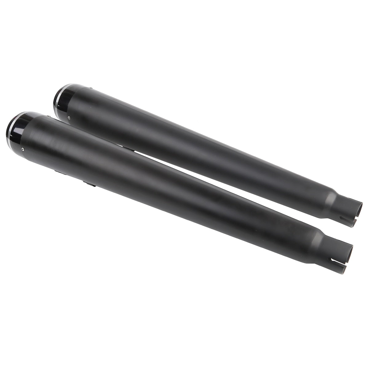 Voodoo Cycle House Custom 4" Chrome/Black Megaphone Slip-on Mufflers For 1995-2016 Harley-Davidson Touring Models