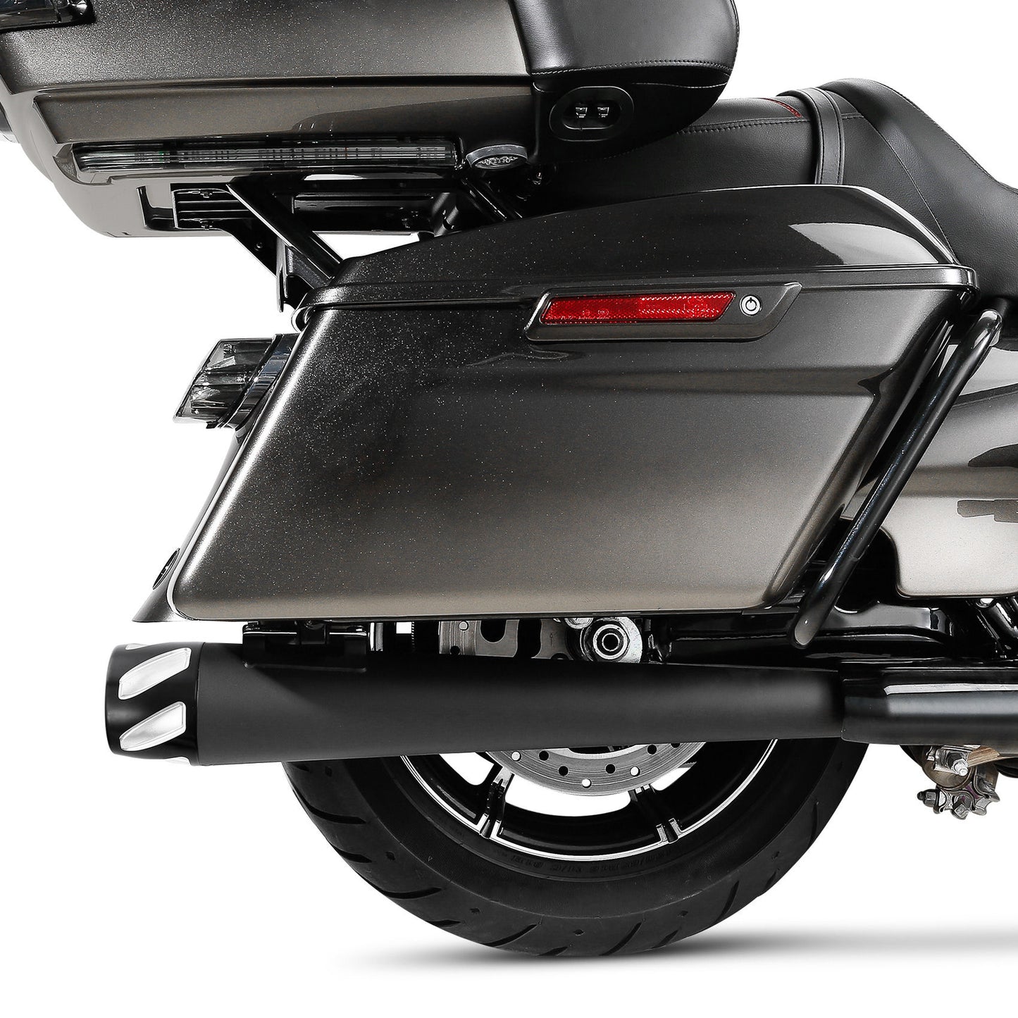 Voodoo Cycle House Custom 4" Black Megaphone Slip-on Mufflers For 1995-2016 Harley-Davidson Touring Models