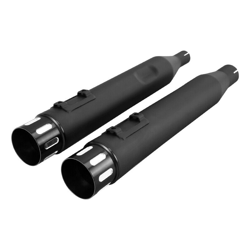 Voodoo Cycle House Custom 4" Chrome/Black Slip-on Mufflers For 2017-UP Harley-Davidson Touring Models