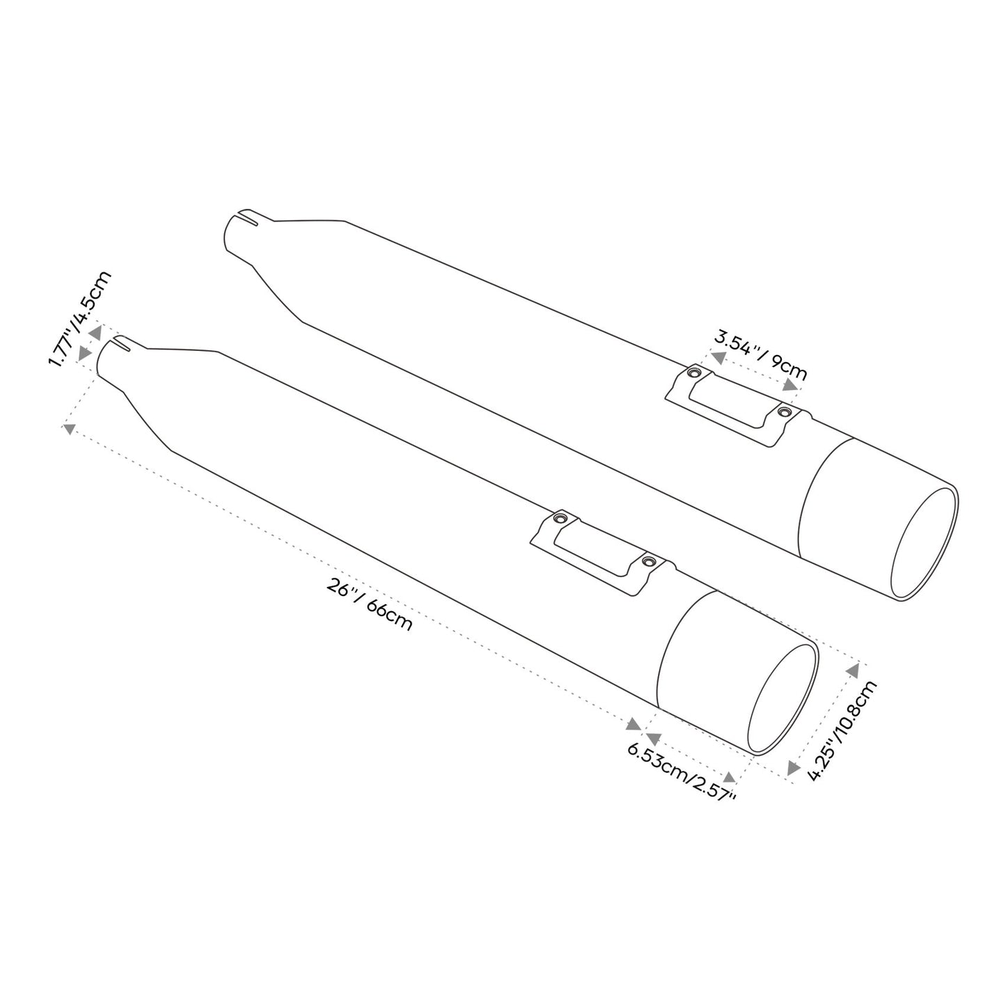 Voodoo Cycle House Custom 4" Chrome / Black Slip-on Mufflers For 1995-2016 Harley-Davidson Touring Models In Various Styles