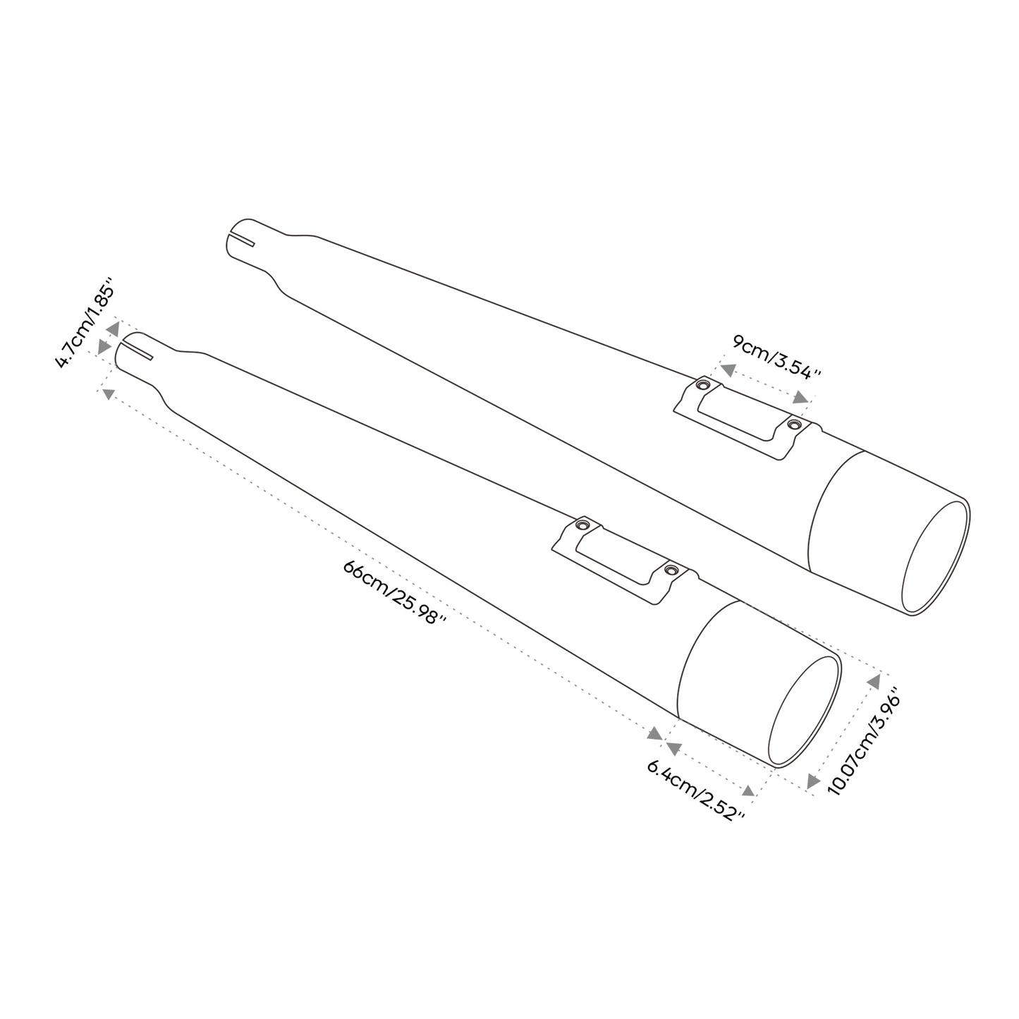Voodoo Cycle House Custom 4" Megaphone Slip-on Mufflers For 1995-2016 Harley-Davidson Touring Models