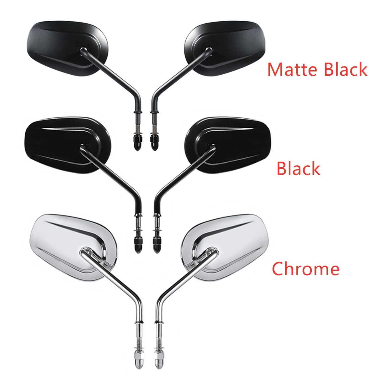 Black Polygonal Side Mirrors For Harley-Davidson Street Glide Road King Dyna Softail