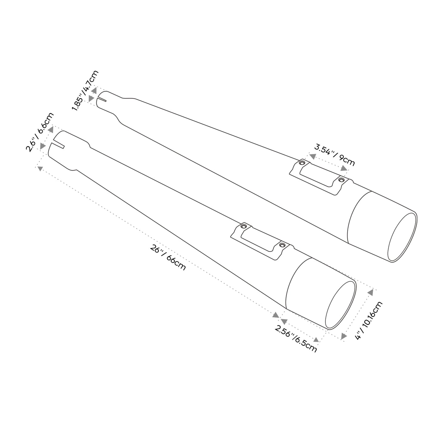Voodoo Cycle House Custom 4" Chrome/Black Slip-on Mufflers For 2017-UP Harley-Davidson Touring Models