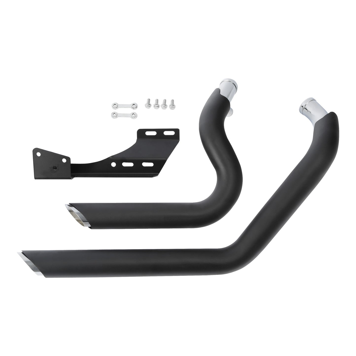 Voodoo Cycle House Custom Staggered Short Shot Motorcycle Exhaust Pipes For 2004-2013 Harley-Davidson Sportster XL Iron 883 1200