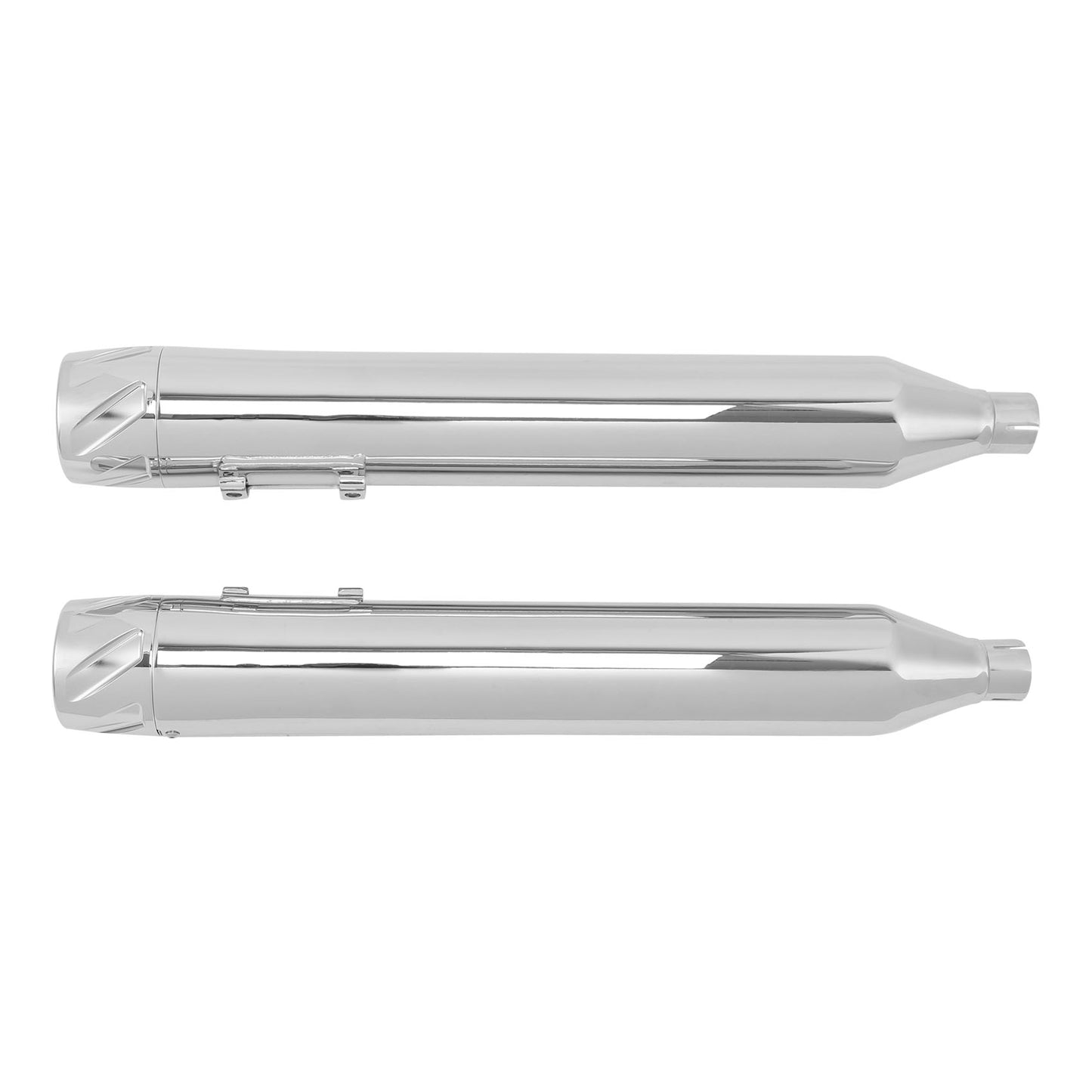 Voodoo Cycle House Custom 4" Chrome / Black Slip-on Mufflers For 1995-2016 Harley-Davidson Touring Models In Various Styles
