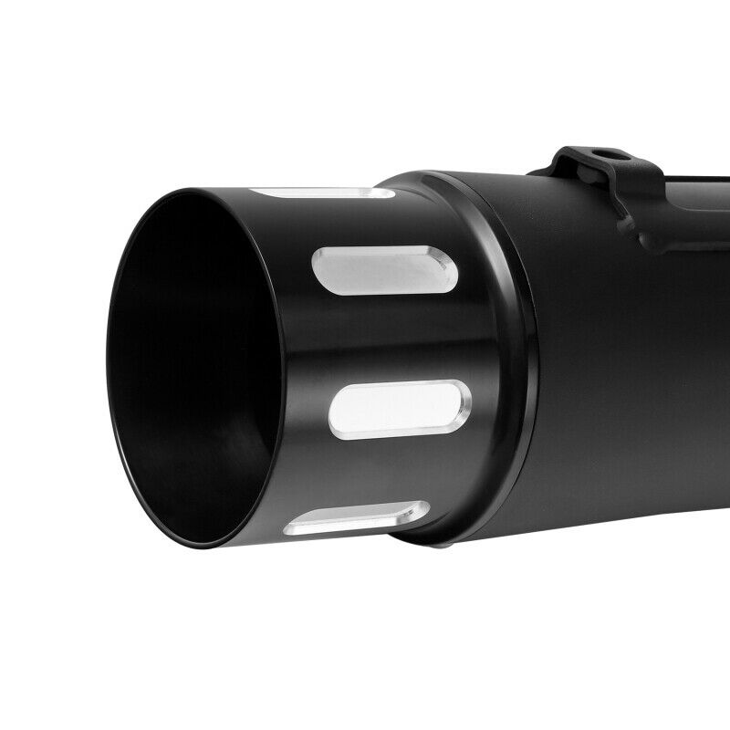 Voodoo Cycle House Custom 4" Chrome/Black Slip-on Mufflers For 2017-UP Harley-Davidson Touring Models