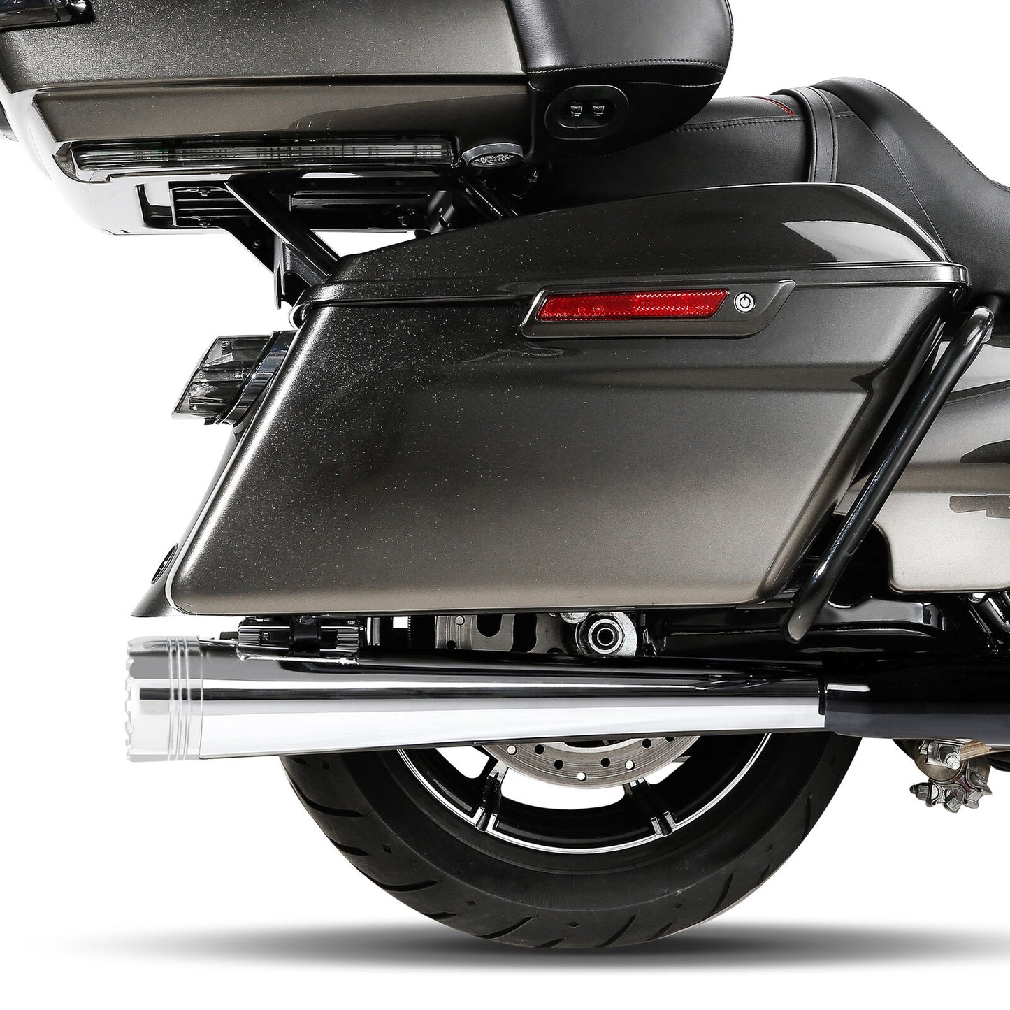 Voodoo Cycle House Custom 4" Chrome / Black Slip-on Mufflers For 1995-2016 Harley-Davidson Touring Models In Various Styles