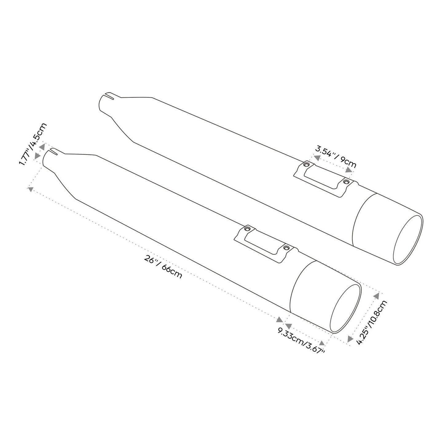 Voodoo Cycle House Custom 4" Chrome / Black Slip-on Mufflers For 1995-2016 Harley-Davidson Touring Models In Various Styles