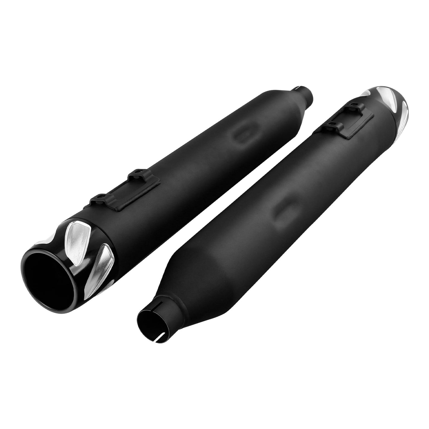 Voodoo Cycle House Custom 4" Chrome / Black Slip-on Mufflers For 1995-2016 Harley-Davidson Touring Models In Various Styles