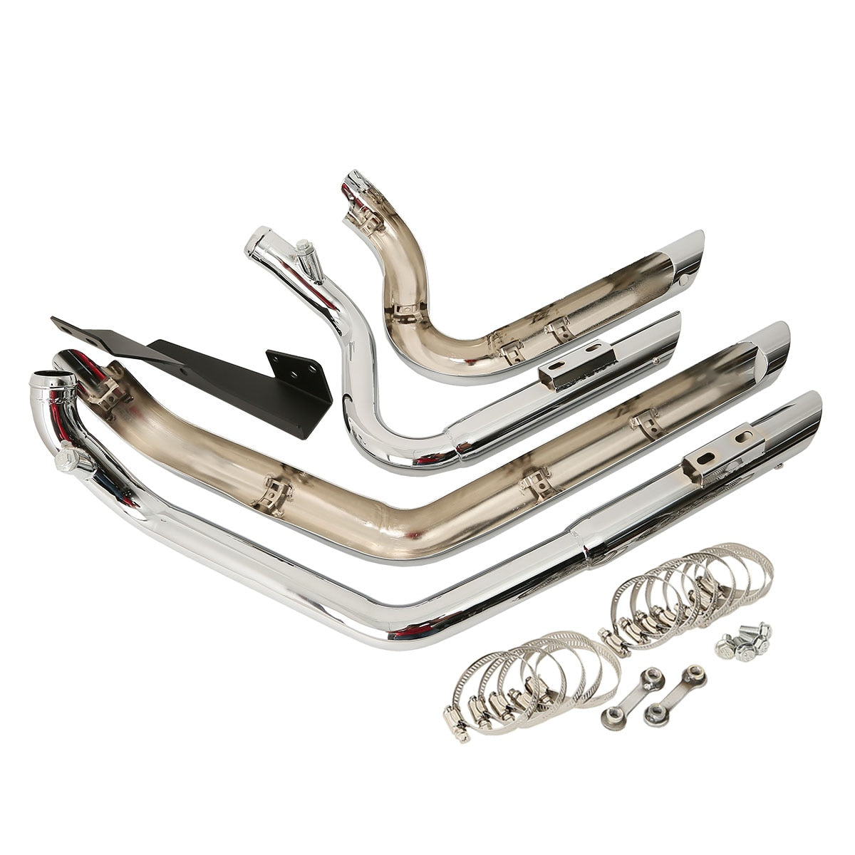 Voodoo Cycle House Custom Staggered Short Shot Motorcycle Exhaust Pipes For 2004-2013 Harley-Davidson Sportster XL Iron 883 1200