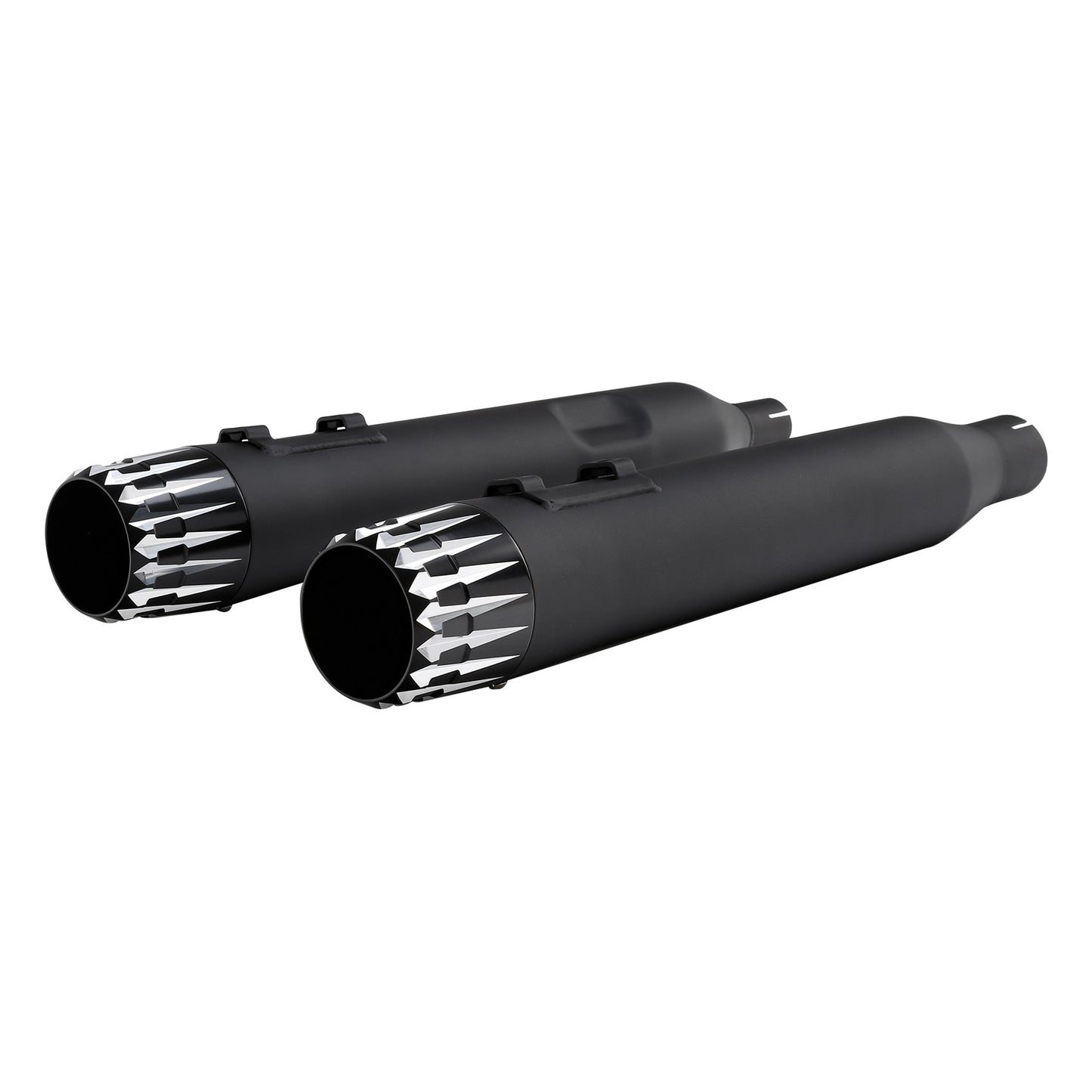 Voodoo Cycle House Custom 4" Chrome/Black Slip-on Mufflers For 2017-UP Harley-Davidson Touring Models