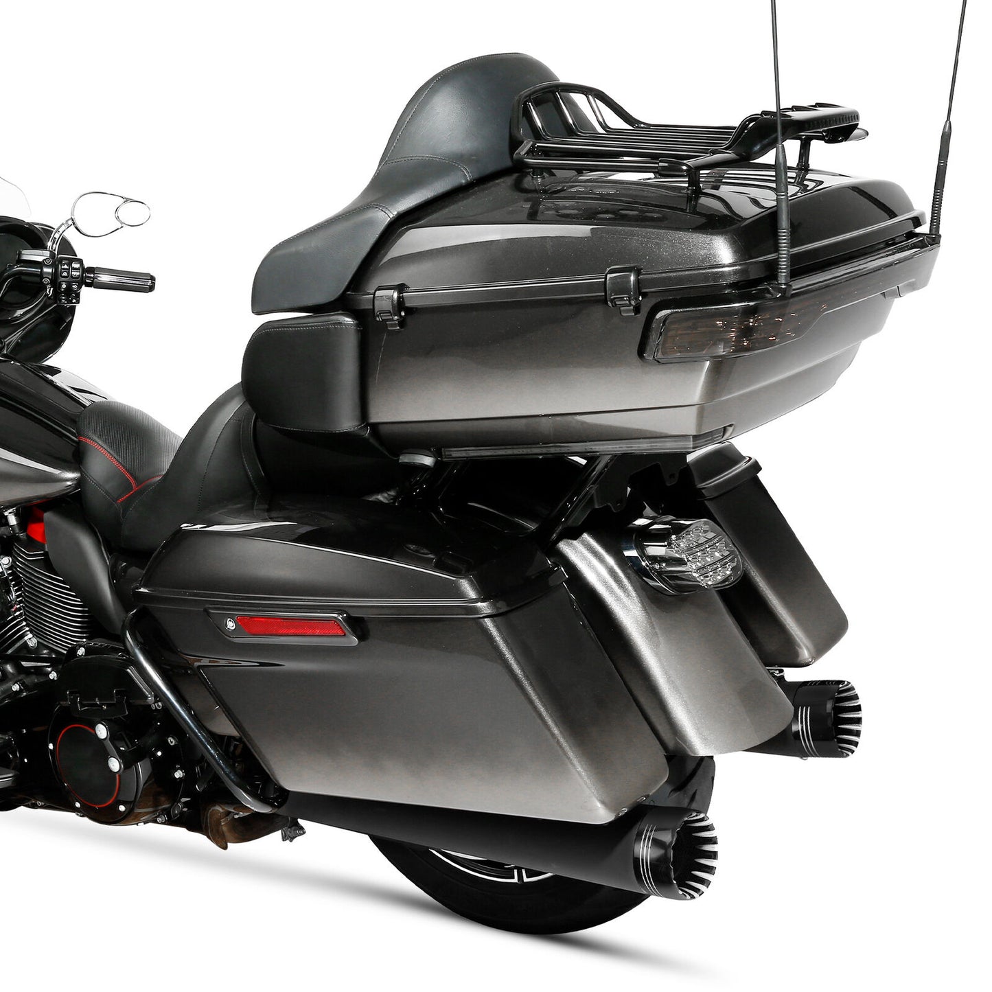 Voodoo Cycle House Custom 4" Black Megaphone Slip-on Mufflers For 1995-2016 Harley-Davidson Touring Models