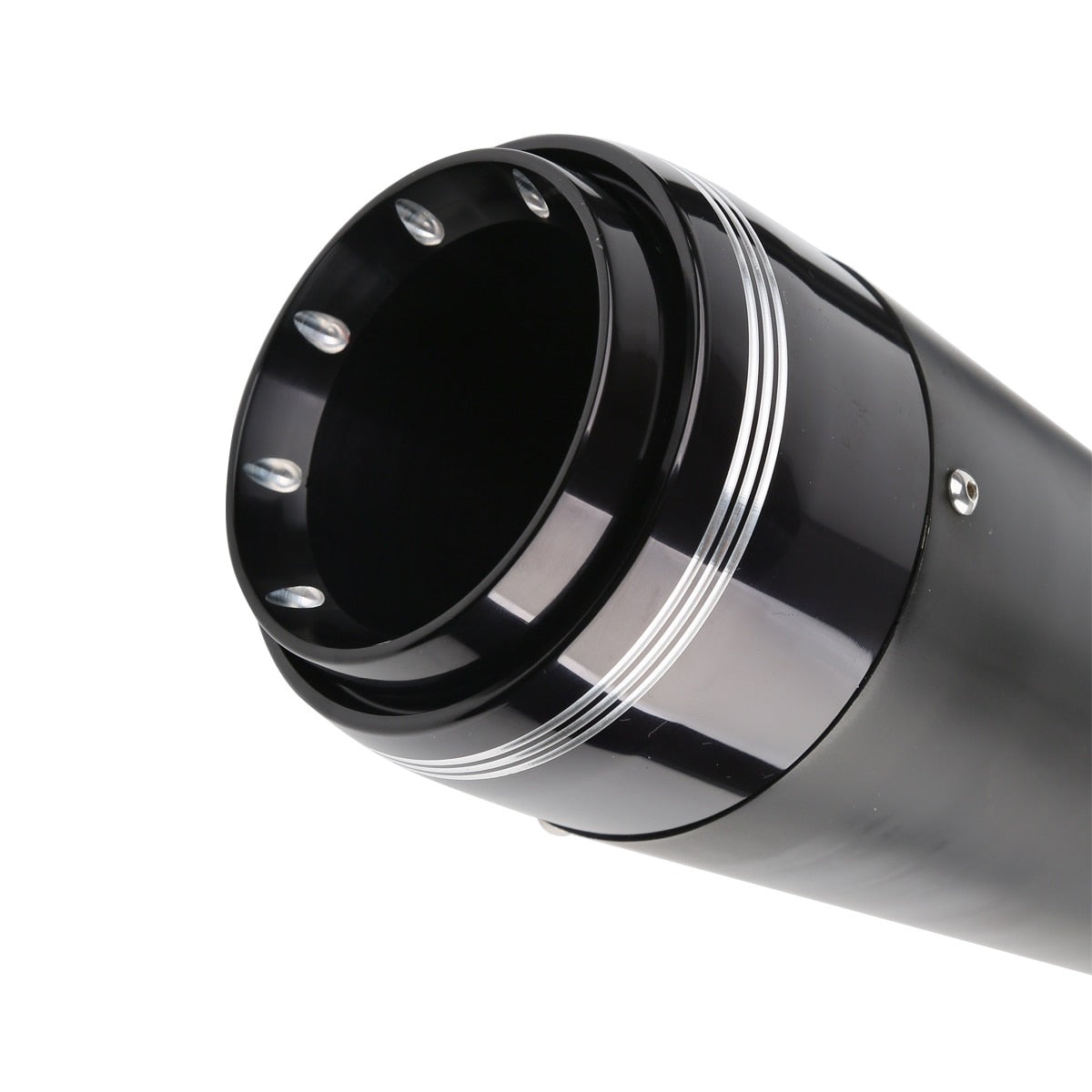 Voodoo Cycle House Custom 4" Chrome/Black Megaphone Slip-on Mufflers For 1995-2016 Harley-Davidson Touring Models