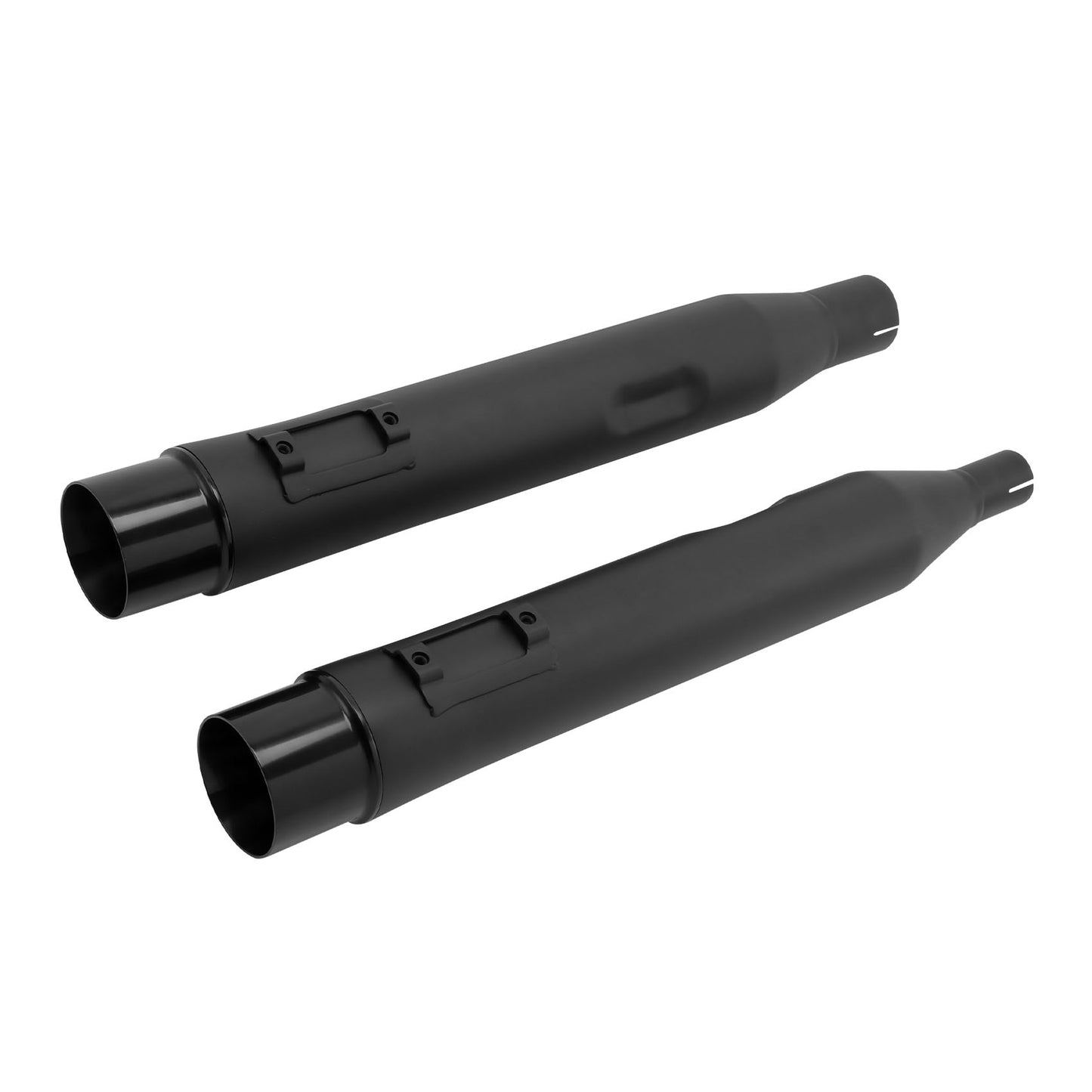 Voodoo Cycle House Custom 4" Chrome/Black Slip-on Mufflers For 2017-UP Harley-Davidson Touring Models