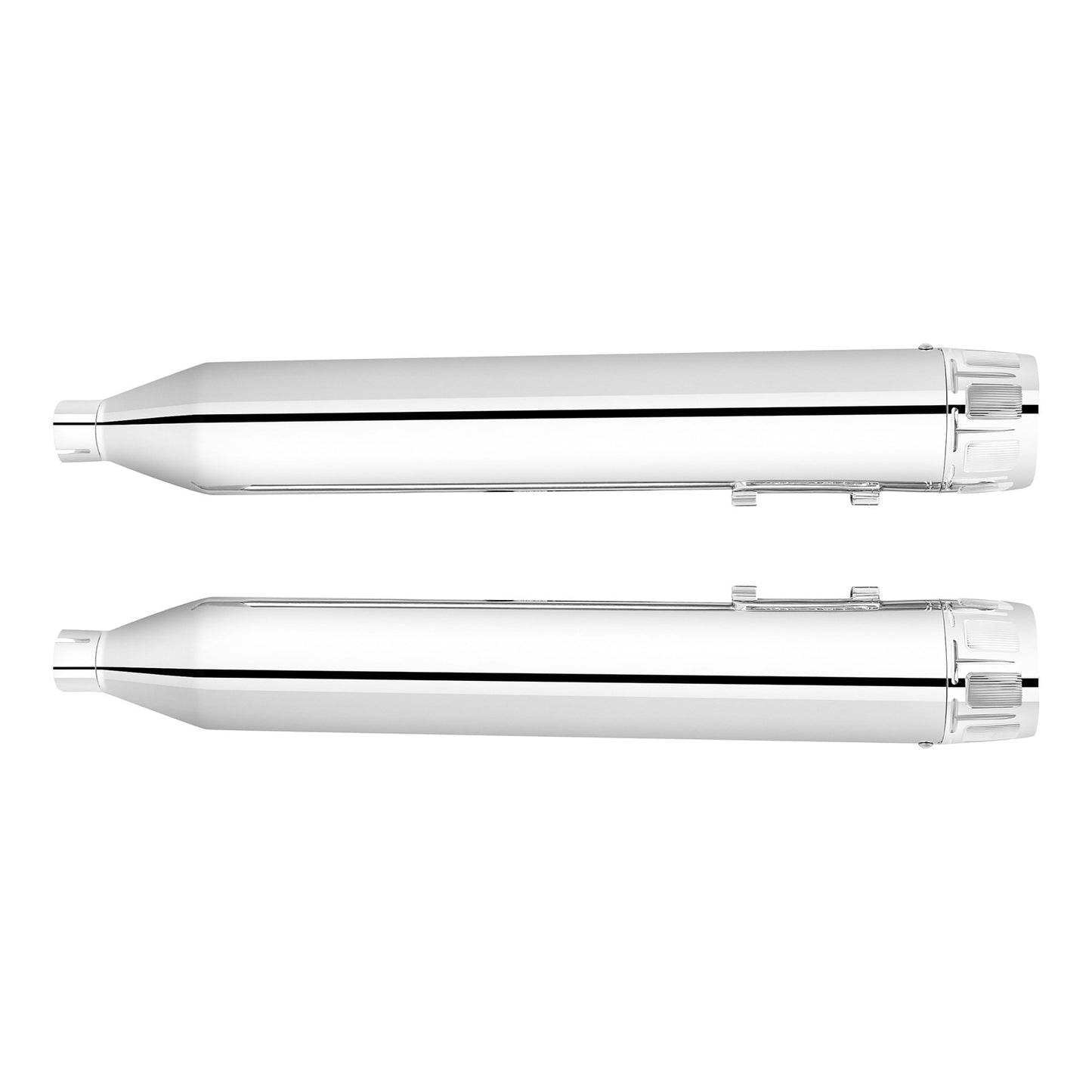 Voodoo Cycle House Custom 4" Chrome / Black Slip-on Mufflers For 1995-2016 Harley-Davidson Touring Models In Various Styles