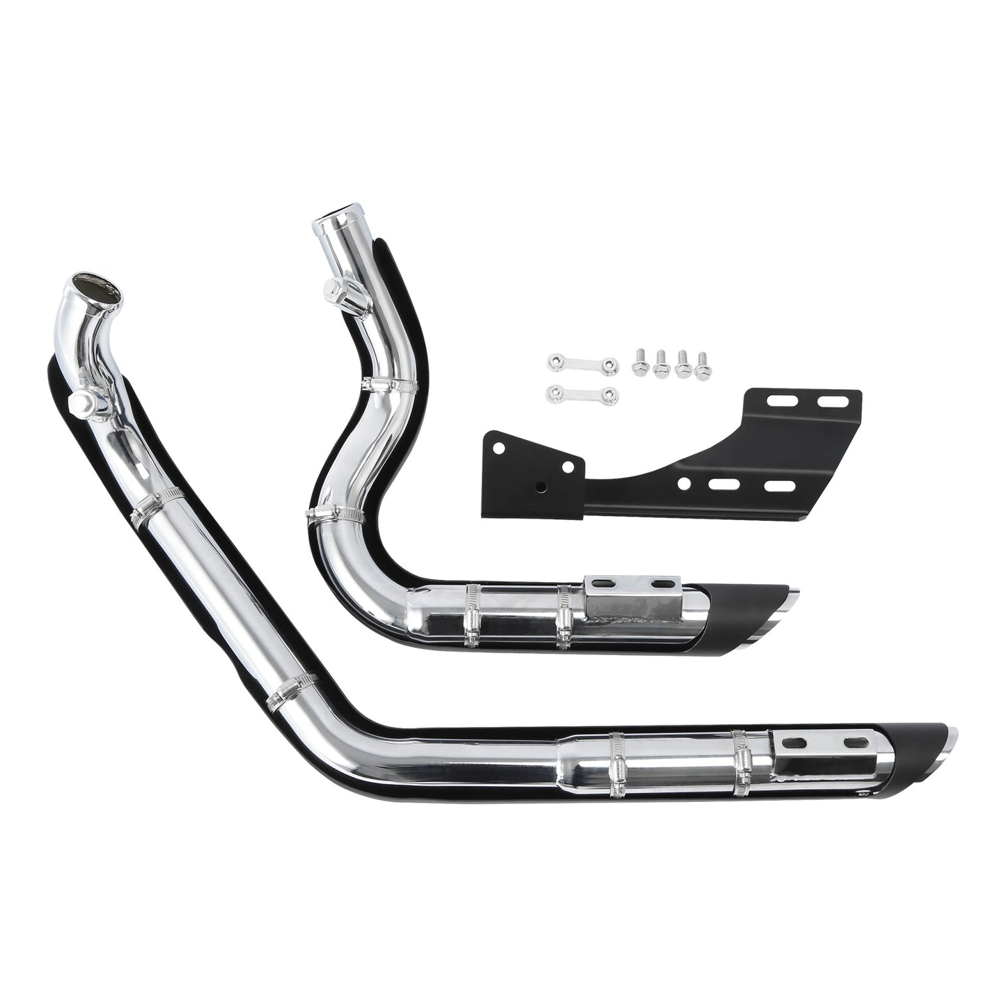 Voodoo Cycle House Custom Staggered Short Shot Motorcycle Exhaust Pipes For 2004-2013 Harley-Davidson Sportster XL Iron 883 1200