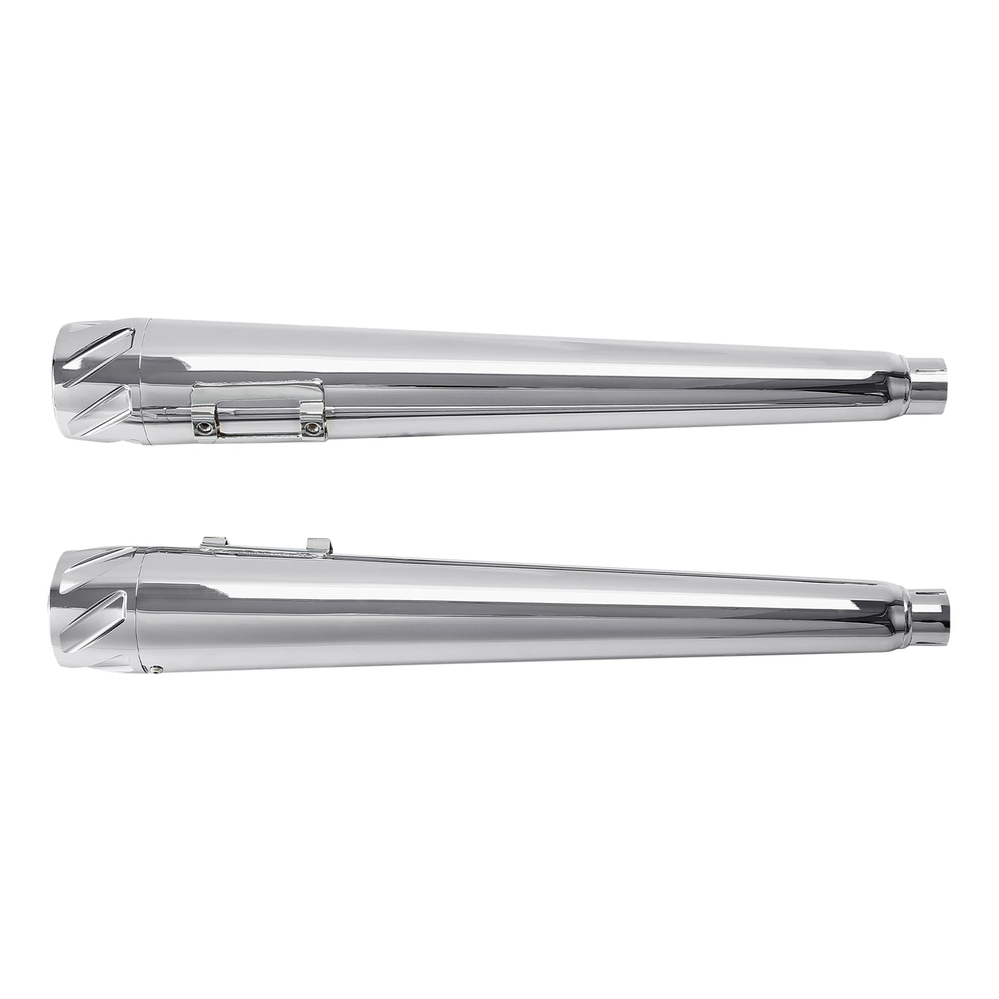 Voodoo Cycle House Custom 4" Chrome Slip-on Mufflers For 1995-2016 Harley-Davidson Touring Models