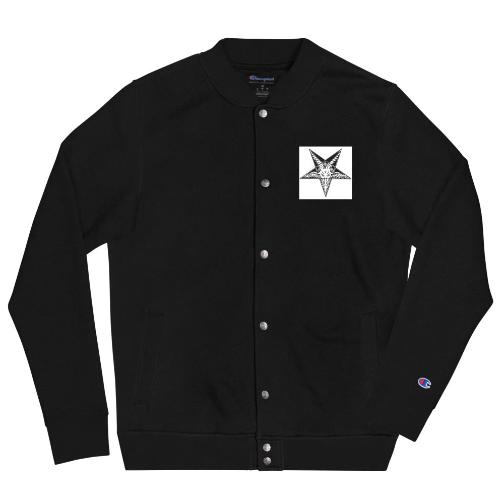 BLACK CULT SOCIETY Embroidered Champion Bomber Jacket