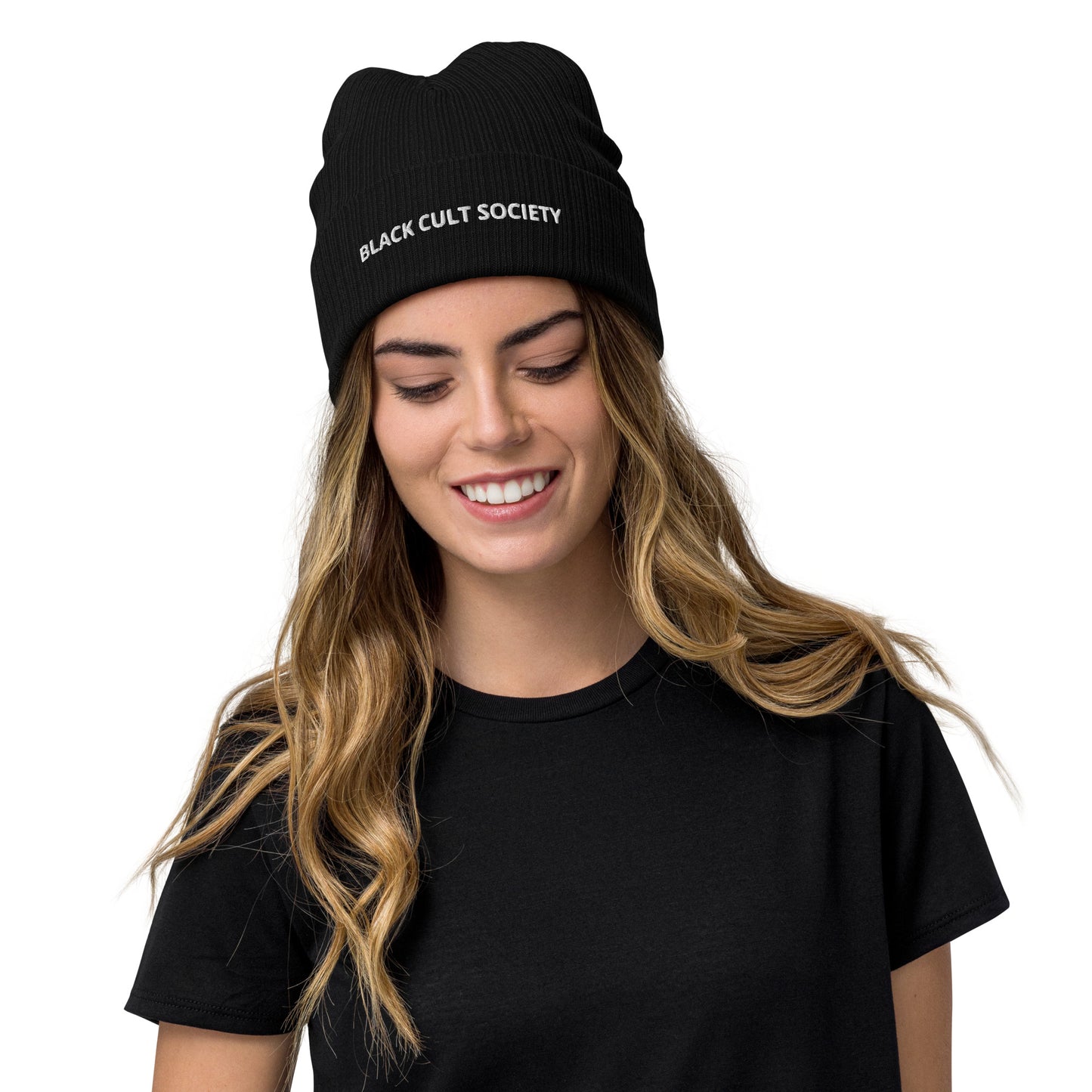 BLACK CULT SOCIETY Ribbed knit beanie