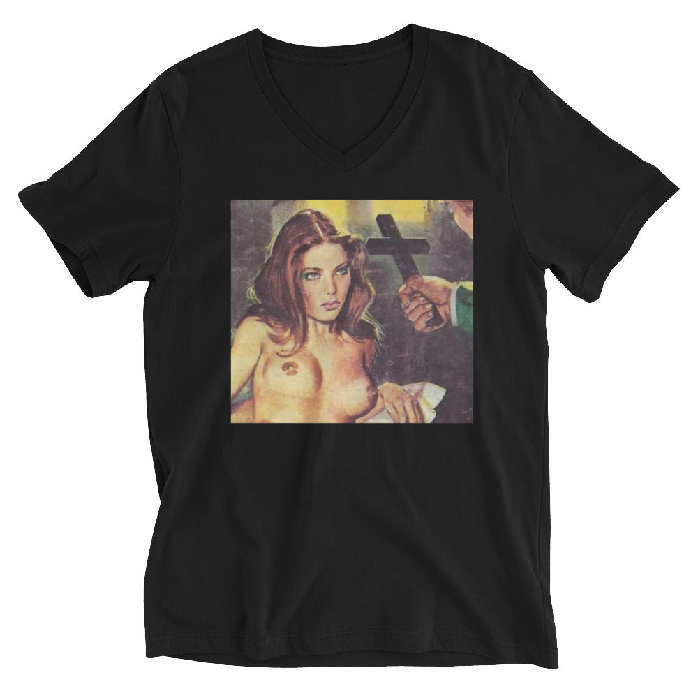 BLACK CULT SOCIETY Unisex Short Sleeve V-Neck T-Shirt