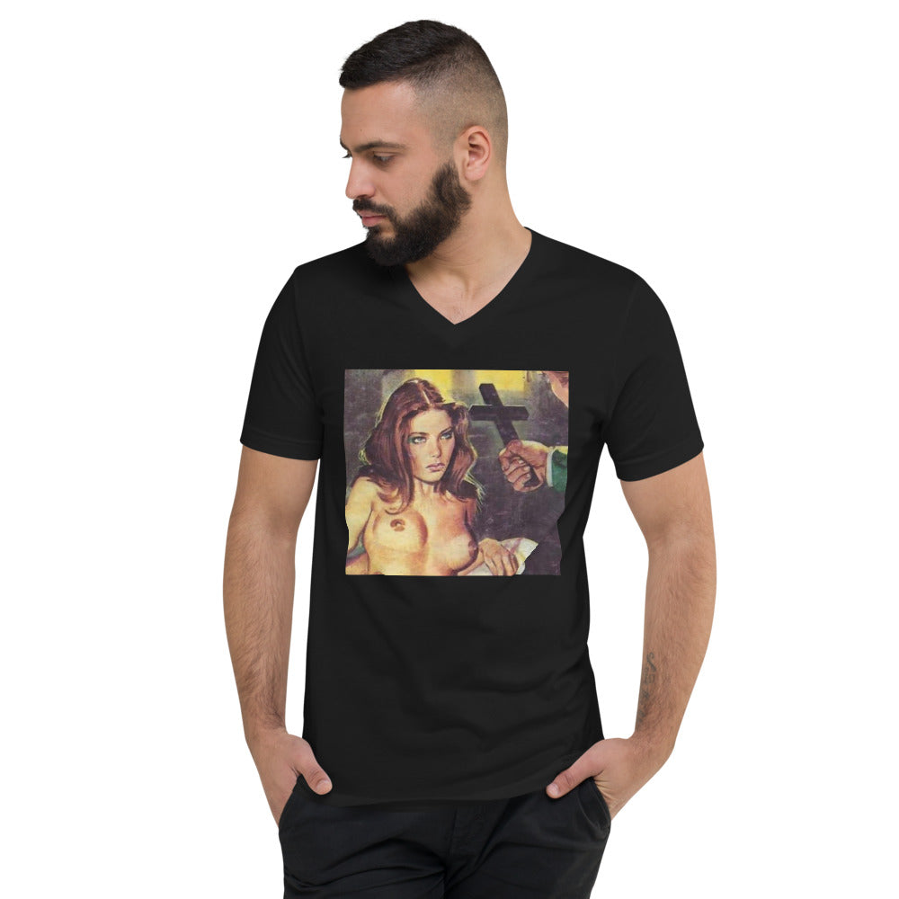 BLACK CULT SOCIETY Unisex Short Sleeve V-Neck T-Shirt