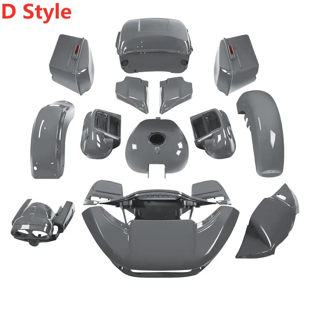 Voodoo Cycle House Custom Complete Gunship Gray Body Kit For Harley-Davidson Touring Models Road Glide Special Limited CVO 2015-UP