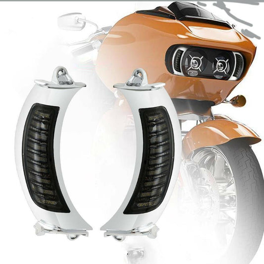 Voodoo Cycle House Custom LED Side Marker & Turn Signal Lights For Harley-Davidson Touring Road Glide FLTRX 2015-2023
