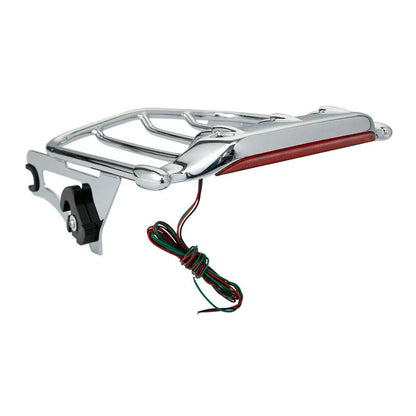 Voodoo Cycle House Two-Up Luggage Rack W/ LED Light For Harley-Davidson Touring Models Road King Street Electra Glide Ultra Limited 2014-UP