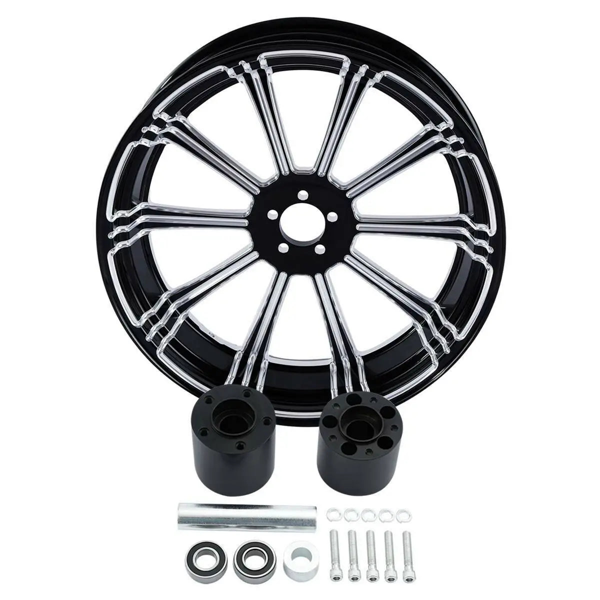 Voodoo Cycle House Custom 18" x 5.5" Rear Wheel with Hub Assembly For Harley-Davidson & Custom Applications Touring Models Non ABS 2009-2020 FLTR/FLHT/FLHR/FLHX