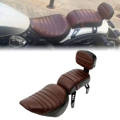 Voodoo Cycle House Custom Driver & Passenger Seat With Backrest For Indian Scout Bobber Sixty Twenty 2018-2023