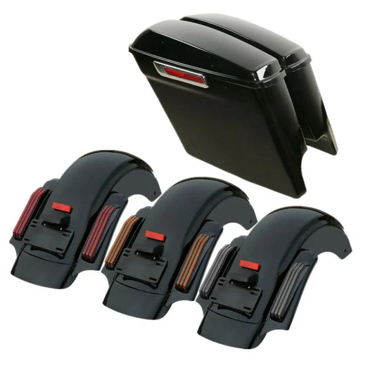 Voodoo Cycle House Custom 5" Extended Saddlebags & Rear Fenders For Harley-Davidson Touring Models Street Electra Glide Road King Ultra Limited 2014-UP