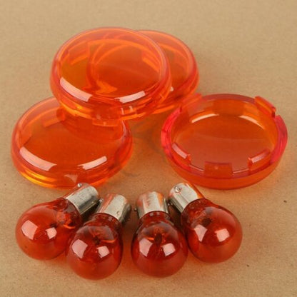 Voodoo Cycle House Turn Signal Lenses W/ Bulbs For Harley-Davidson & Custom Applications