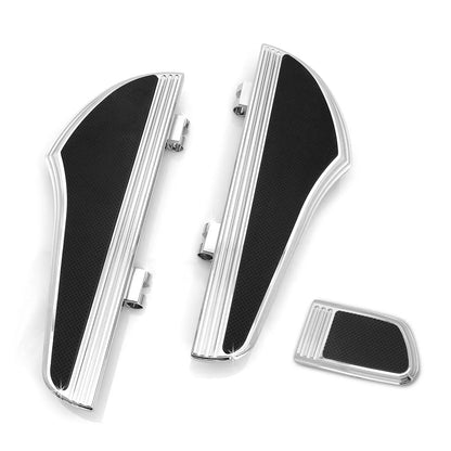 Voodoo Cycle House Custom Black or Chrome Harley Davidson Driver Passenger Floorboards Kits For 1980-UP Touring Models Road king Electra Street Glide FLHX FLHT