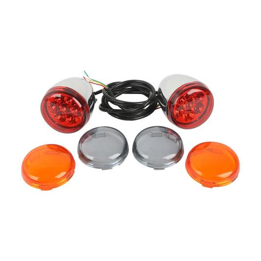 Voodoo Cycle House Turn Signal Lights For Harley-Davidson & Custom Applications XLH883 Hugger Dyna Fat Bob FXDF Dyna Wide Super Glide FXDWG