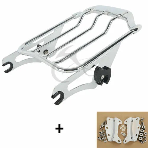 Detachable Two-Up Tour Pack Mounting Rack For Harley Touring 2009-2013 – Chrome/Black
